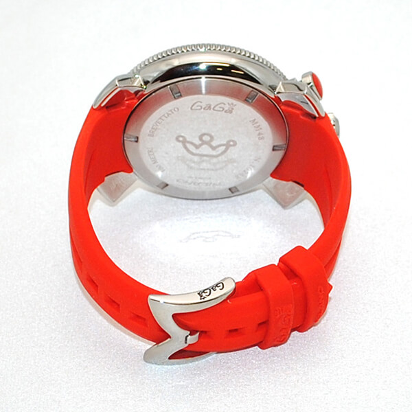 GaGa MILANO （ガガミラノ） 時計 腕時計 クロノ 48mm レッド ラバー/シルバー 60501 RD